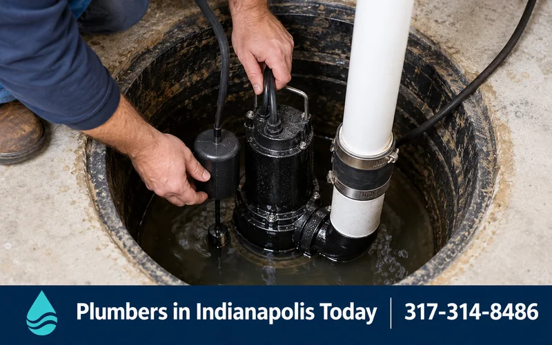 Sump pump sitting in a basement sump pit